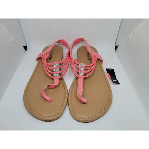 Torrid Pink Braided Rhinestone Slingback Sandal Size 7 *NWT - Picture 1 of 8